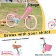 thumbnail image 2 of Glerc Maggie 20 Inch Kids Grils Bike for 7-13 Years Old Chlidren, Princess Styles Kids Bikes with Rack & Basket & Kickstand, Pink, 2 of 5