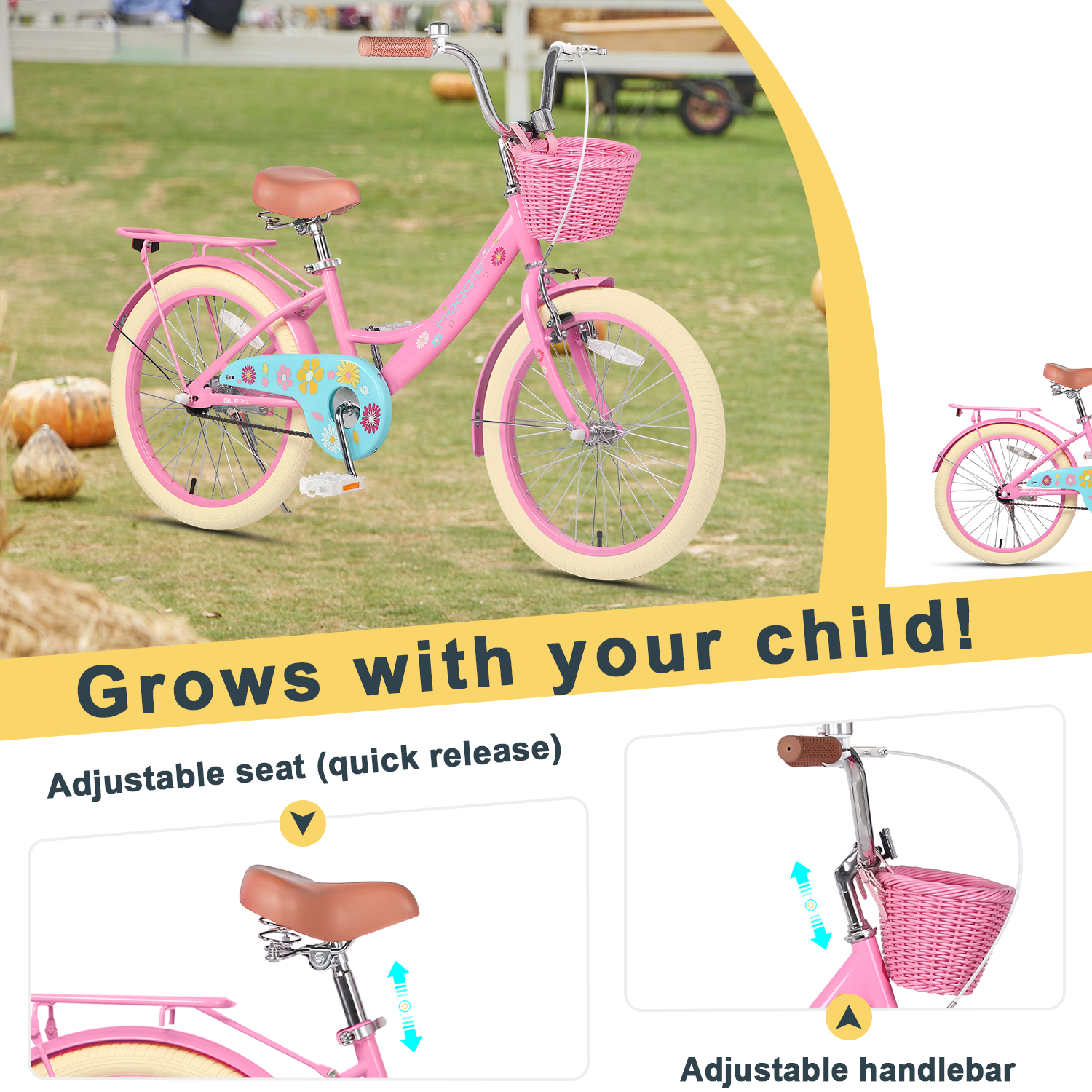 Glerc Maggie 20 Inch Girls Bike, Pink photo 2