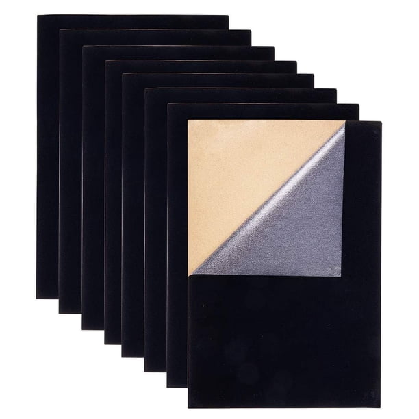 20 hojas adhesivas de terciopelo negro, tamaño A4 (8,3" x 11,8"), autoadhesivas, duraderas, resistentes al agua, multiusos.