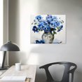 thumbnail image 3 of Nawypu  Abstract Bouquet Canvas Wall Art: Blue Flowers in Vase Artwork Print Painting for Living Room Office, 3 of 4