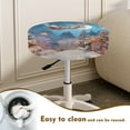 thumbnail image 3 of Renewold Santa Claus Sled Bar Stool Seat Covers Stretch Round Chair Covers 14-16 Inch Fashion Vanity Seat Cushion Saddle Slipcovers Christmas Decor, 2 Pack, 3 of 5