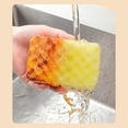 thumbnail image 5 of Kitchen Cleaning Supplies Plastic Set of 4 square dishwashing sponges (2 yellow and 2 powder), 5 of 5
