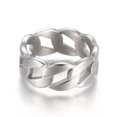 thumbnail image 3 of EOEMY Stainless Steel Ring Wide Rings Curb Chain Shape Gold Silver Size 7 17mm 9mm A15-Silver, 3 of 3