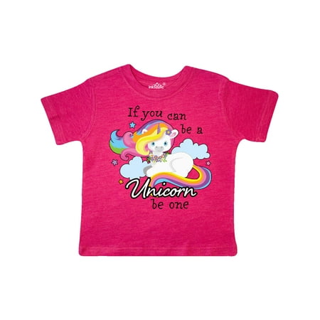 

Inktastic If you can be a Unicorn be One with Rainbow Unicorn in Cloud Gift Toddler Boy or Toddler Girl T-Shirt