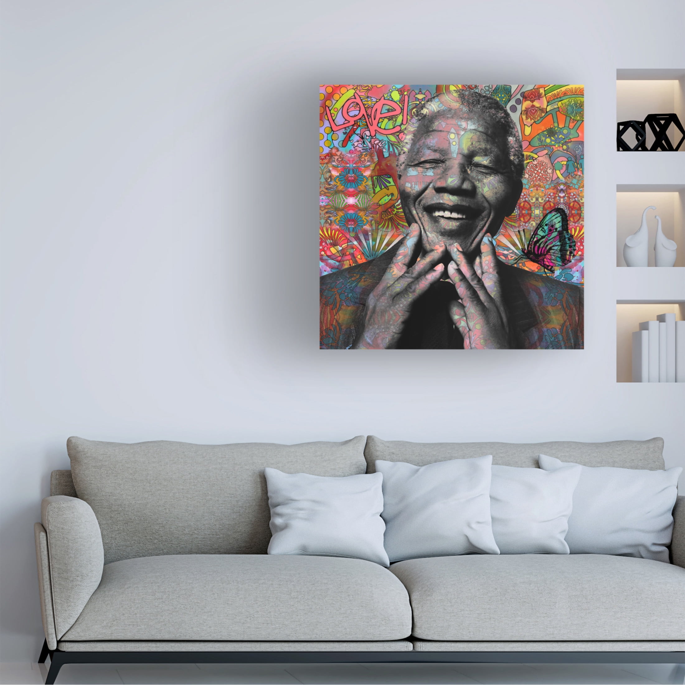 Canvas Wall Art - Dean Russo 'Mandela' Wall Art for Living Room, Bedroom, or Office Décor by Trademark Fine Art - 35 x 35 Inches