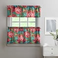 thumbnail image 2 of Kitchen Curtains and Valance Set 24 Inch Tier Pioneer Colorful Floral Curtains Small Drapes for Cafe Living Room Bathroom Farmhouse 3 Pieces Set Rod Pocket, 2 of 6