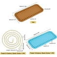 thumbnail image 4 of 6pcs Crochet Bag Bottom Kit 4 Colors Oval Bag Bottom Base 18x8cm PU Leather Base Shaper Cushion Pad with 120cm Golden/Platinum Bag Chain Strap, 4 of 5