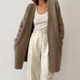 thumbnail image 2 of Suéter de lana con parte superior abierta, suéter elegante de color sólido, top de punto de moda para mujer, 2 of 6