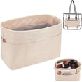 thumbnail image 6 of Nylon Handbag Organizer Insert Tote Bag Organizer Insert Multi-Pocket Bag Organizer Inside Large Bag Divider Zipper Insert Bag Liner Storage Travel Bag in Bag 14.76x4.72x7.87 inch Black for DIY Black, 6 of 9