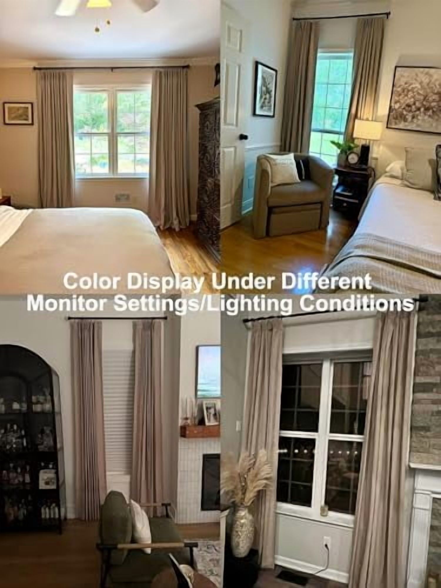 Sand Pinch Pleated Full Blackout Curtains Linen Blended Room Darkening Window Curtains 108 inch for Living Room Bedroom Thermal Insulated Pinch Pleat Drapes with Hooks 40" Wx108 Lx2