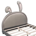 thumbnail image 6 of Morden Faux Leather Upholstered Bed Frame with Upholstered Headboard No Box Spring Needed Wood Platform Bed with Rabbit Ornament, Easy Assembly (Gray,Full), 6 of 9
