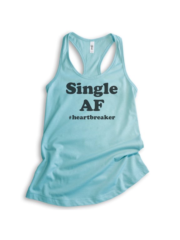 Single AF #Heartbreaker Tank Top, Ladies Racerback Tank Top, Single Tank, Breakup Tank, Divorce Tank, Cancun, Small