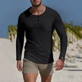 thumbnail image 3 of Stamzod Oversized Gym Shirts for Men Solid Color Round Neck Long Sleeve Shirt Casual Gym Shirts Men Clothing Black XXL, 3 of 10