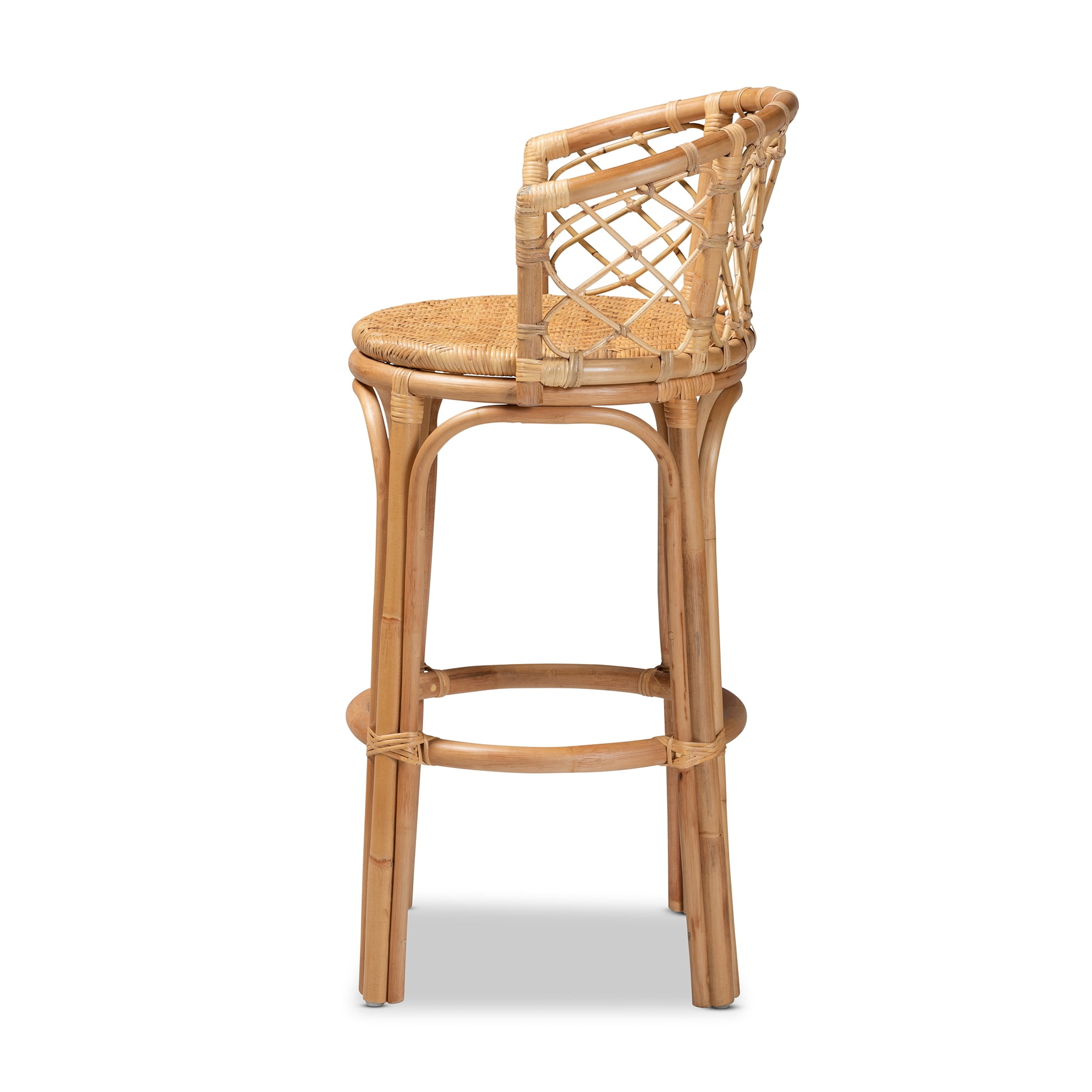 bali & pari Orchard Rattan BOHO Bar Stool, Natural Brown