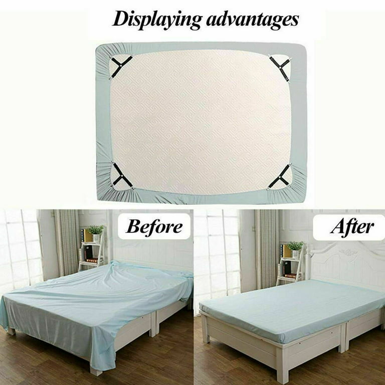 Bed Sheet Clips, iFanze Elastic Bed Sheet Holder Strap Adjustable Bed