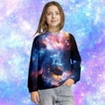 thumbnail image 5 of SOFTCCLO Girls Sweatshirts Galaxy Space Print Comfy Pullover Hoodie Top Casual Hoodies for Girls Size 3-4Y, 5 of 6