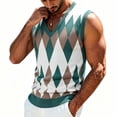 thumbnail image 2 of IROINNID Men's V-Neck Argyle Knit Sweater Vest Sleeveless Pullover Tank Top Casual Diamond Pattern Layering Essential for Business Office and Weekend Daily Wear, 2 of 6