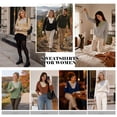 thumbnail image 5 of TEMOFON Womens Sweatshirts Colorblock Long Sleeve Shirts for Fall Tops V Neck Winter Clothes Loose Fitting Tops for Women White XL, 5 of 9