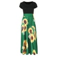 thumbnail image 4 of 〖wojer Thinsony Robe d'Été pour Femmes à Manches Courtes, Imprimé Tournesol, Robe Soleil Décontractée Évasée, Robe Maxi, 4 of 6