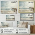thumbnail image 4 of Designart "Minimalistic Beige Pier On The Horizon II" Coastal Pier Floater Framed Wall Art Living Room, 4 of 5