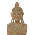 thumbnail image 6 of 10" x 48" Brown Polystone Indoor Outdoor Buddha Sculpture with Engraved Carvings and Relief Detailing, by DecMode, 6 of 9