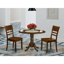 East West Furniture Dublin Dining Table and Ladder Back Chairs in Espresso