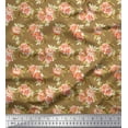 thumbnail image 1 of Soimoi Poly Georgette Fabric Leaves & Peony Floral Fabric Prints By Yard 52 Inch Wide, 1 of 3