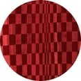 thumbnail image 1 of Ahgly Company Machine Washable Indoor Round Checkered Red Modern Area Rugs, 8' Round, 1 of 4