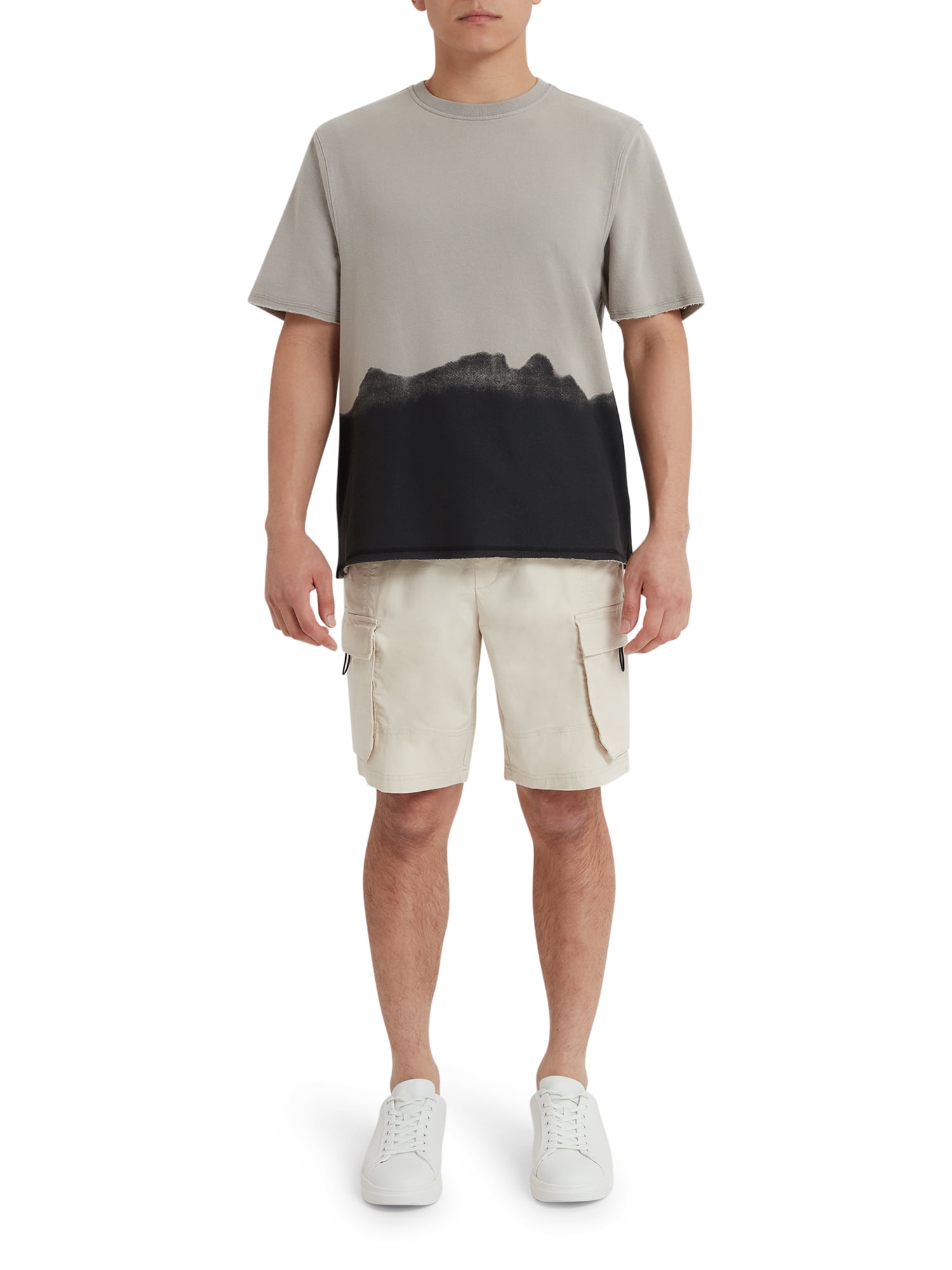 EPIC Studio Men's & Big Men's Dip Dye Short Sleeve French Terry Sweatshirt, Sizes S-3XL