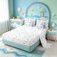 thumbnail image 3 of Manfei Cartoon Coquette Bowknot 7 Pieces Full Size Bedding Sets,Ocean Themed Shell Full Size Bed in a Bag,Colorful Stars Reversible, 3 of 7
