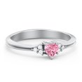 thumbnail image 1 of Birthstone Heart Ring with Shoulder Accents - Pink Tourmaline (October), 1 of 4