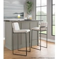thumbnail image 2 of LumiSource Fuji High Back 30" Fixed-Height Barstool - Set of 3, 2 of 5