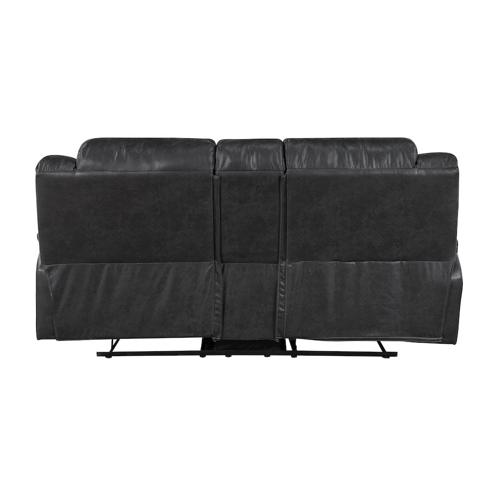 Lexicon Hazen Microfiber Double Reclining Love Seat with Center Console in Black