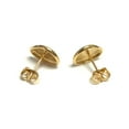 thumbnail image 3 of 14k Yellow Gold Oval Disc Stud Earrings, 3 of 4
