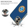 thumbnail image 2 of iPhone 11 Case, iPhone 11 Phone Case Electroplated iPhone 11 Case with 360° Ring Holder Kickstand Soft TPU Car Mount Supported Shockproof Protective Plating iPhone 11 Case Cover, Navy Blue, 2 of 15