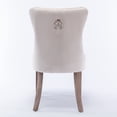 thumbnail image 2 of Resenkos Upholstered Tufted Dining Chairs Set of 2 with Nail Head Decor, Beige Velvet Fabric, 2 of 8