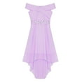 thumbnail image 3 of YONGHS Kids Flower Girls Off Shoulder Party Beaded Sash Dress Lavender 12, 3 of 4