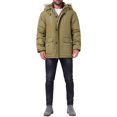 thumbnail image 2 of Abrigo de invierno cálido INSPIRE CHIC para hombres, forrado de felpa, grueso, con capucha, chaqueta 2XL amarillo verde, 2 of 6