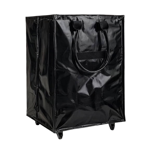 Leeye Wheeled Shopping Cart Large Capacity Portable Grocery Trolley with Handle Tote Bag Cloth 50x40x30cm 1pc