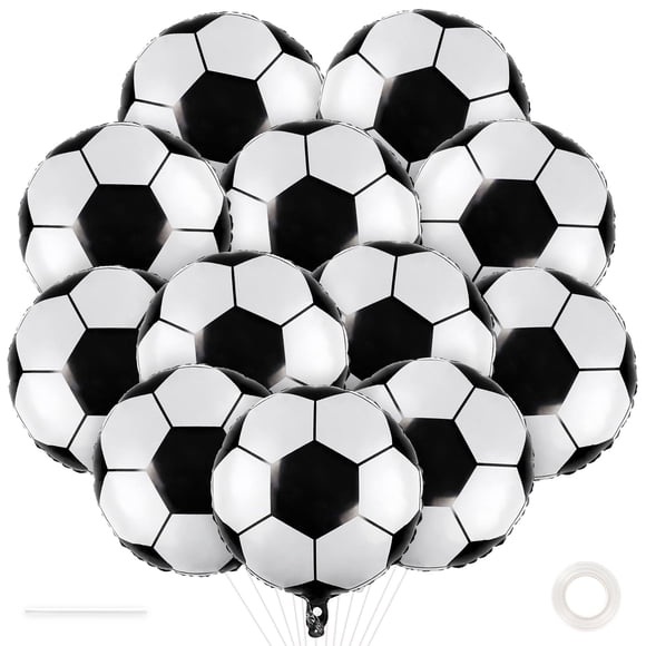 Globos de fútbol YOTHORN, 12 piezas, 46 cm, decoración de fiesta metalizada