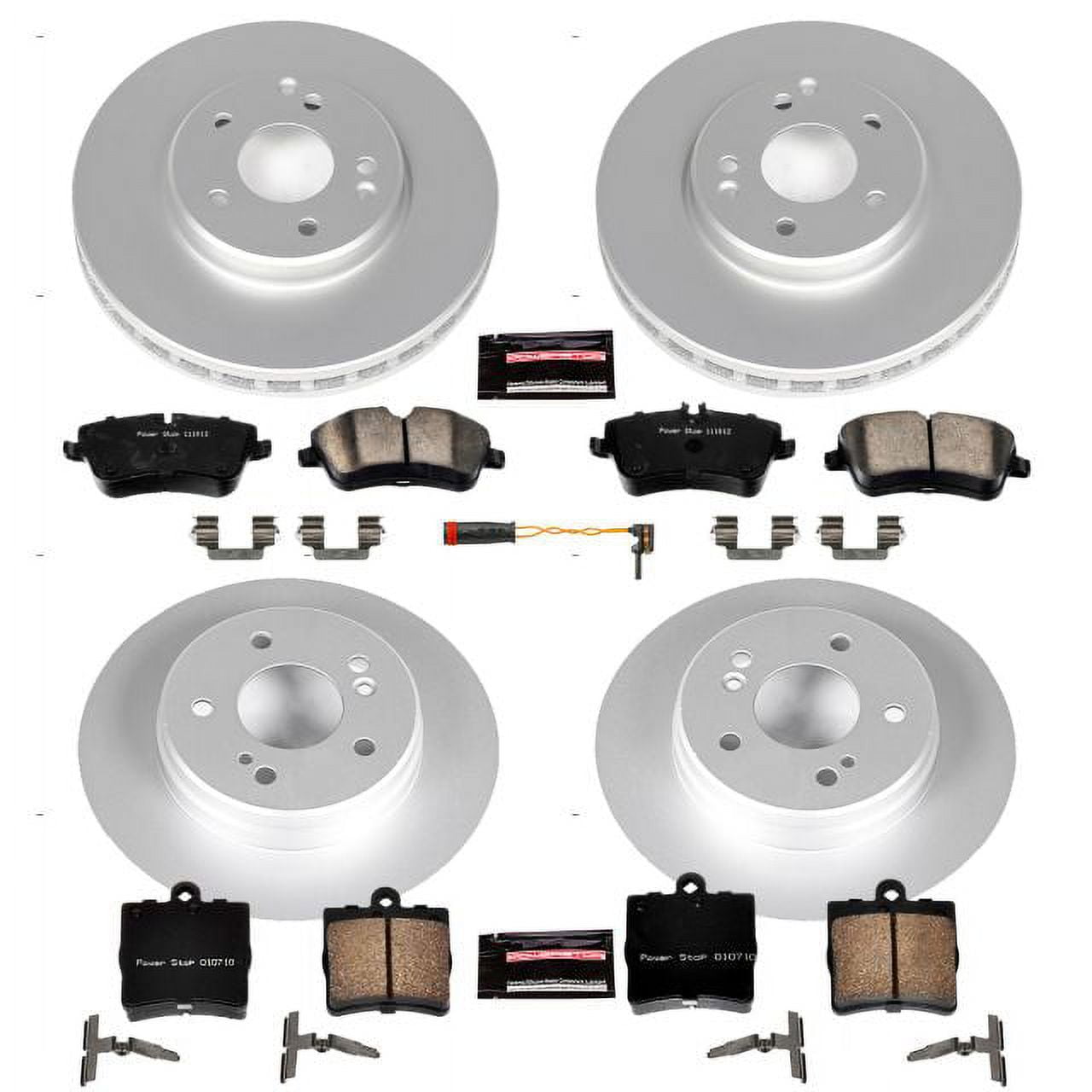 PowerStop Front and Rear Geomet Coated Brake Rotor and Pad Kit Fits: MERCEDES-BENZ Select Models CRK6703
