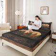 thumbnail image 4 of Homewish Brown Bear Print Full Size Sheets, Rustic Farmhouse Bed Sheets, Teens Kids Adult Men Sheet Sets, Microfiber Bedroom Decor, 4pcs, 4 of 7