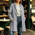 thumbnail image 2 of FRSASU Women's Long Hooded Trench Coat Lightweight Windproof Water Resistant Side Split Jacket Outdoor Travel Casual Outerwear Gray, 2 of 9