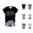 thumbnail image 1 of T-shirts d'Enseignante « Happy Friday » pour Femmes 2026 Été Tendance Manches Courtes Col Rond T-Shirts Graphiques « Funny Friday Weekend », 1 of 3