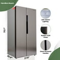 thumbnail image 4 of Hamilton Beach 15.6 cu. Ft. Side by side Stainless Refrigerator, 4 of 11