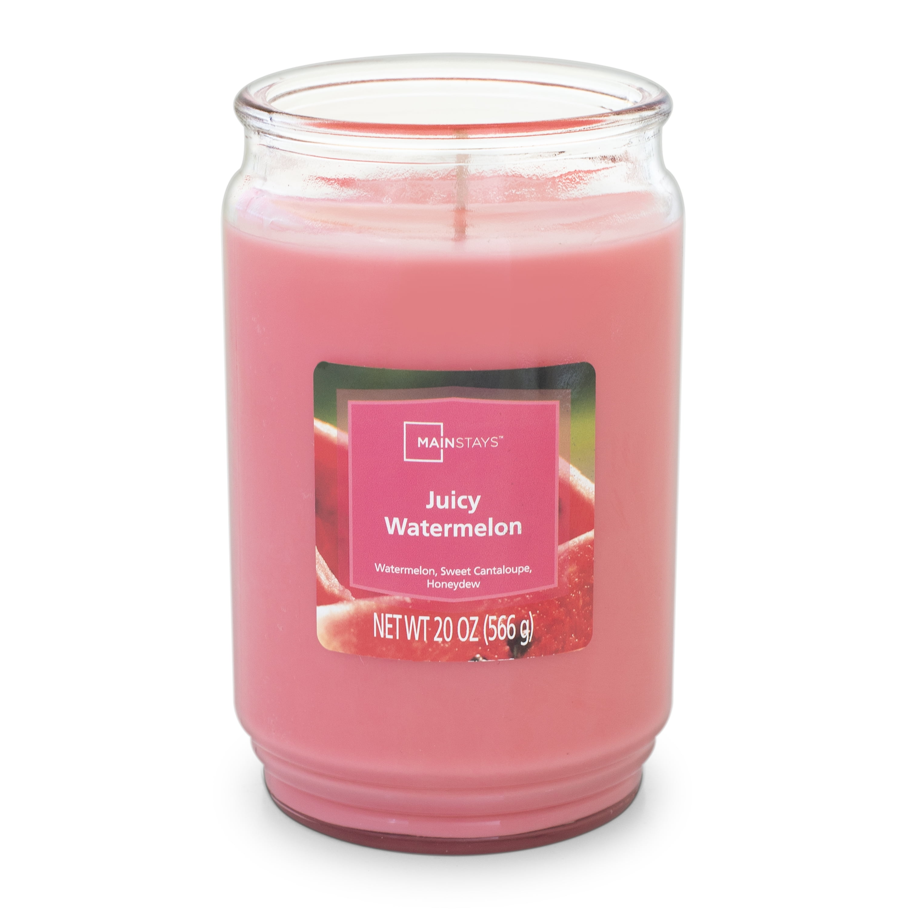 Mainstays Juicy Watermelon Scented Single Wick Candle, 20 oz.