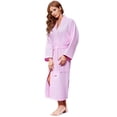 thumbnail image 3 of Turquaz Linen Lightweight Long Waffle Kimono Unisex Spa Robe (One Size, Pink), 3 of 3