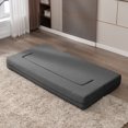 thumbnail image 4 of ijuicy Twin Size Foldable Sleeper Sofa Bed with Linen Upholstered, Convertible Sofa with 3 Ottomans, Fold Out Futon Sofa Bed with Memory Foam Mattress, Twin Size Floor Couch, Dark Grey, 4 of 7