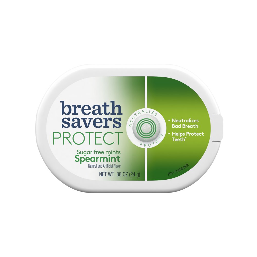 Breath Savers, Protect, Spearmint Mints, .88 Oz