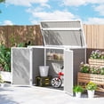 thumbnail image 4 of Outsunny 41 Cu. Ft. Outdoor Storage Shed, Storage Box w/ Chain Lid, Grey, 4 of 10